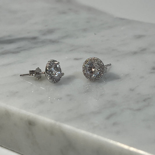 Ice round stud earrings