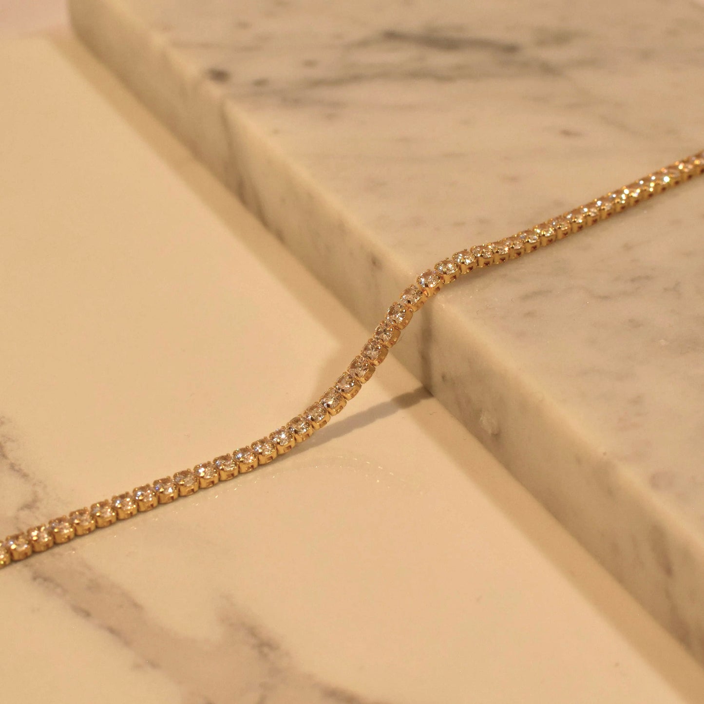 Tennis chain anklet gold