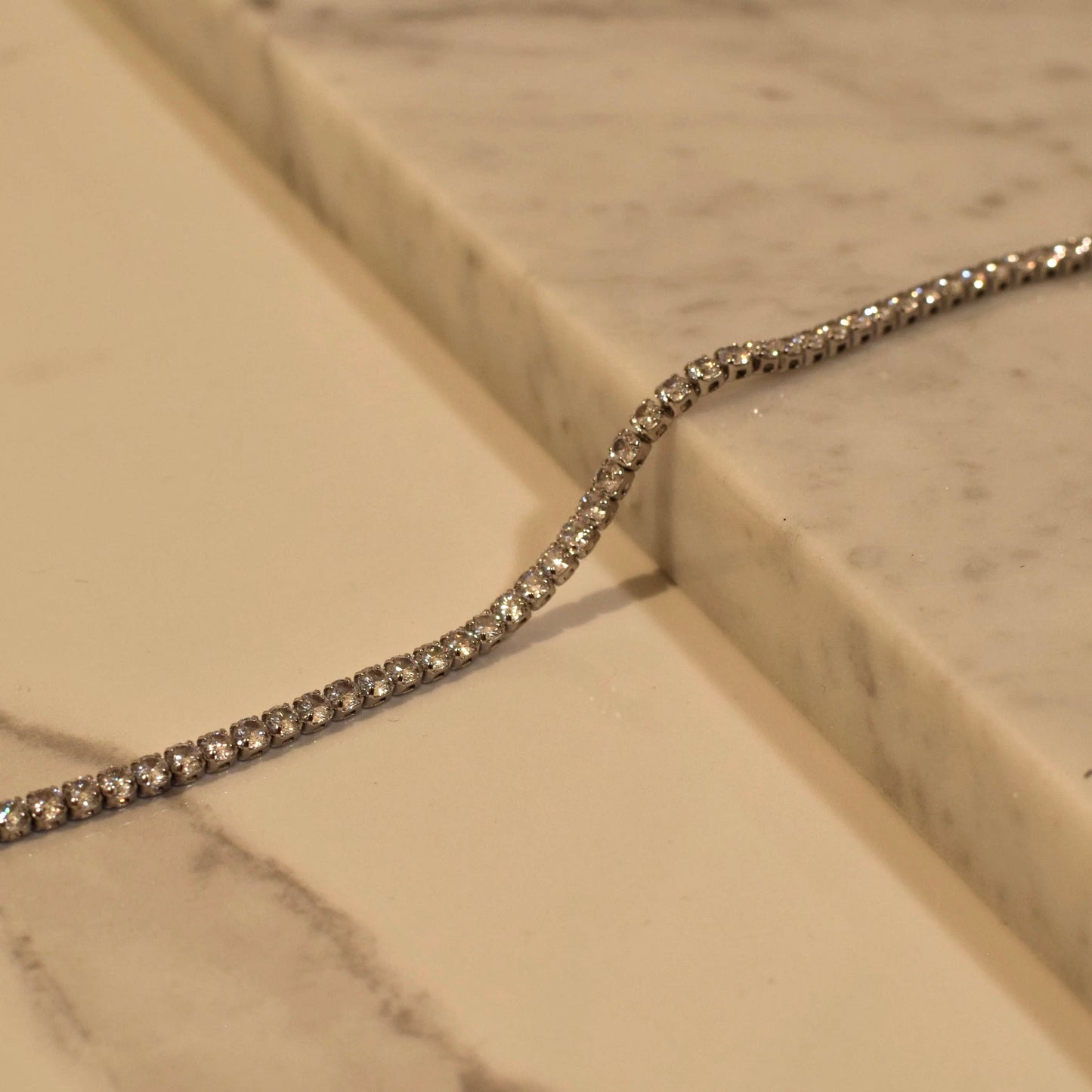 Tennis chain anklet silver