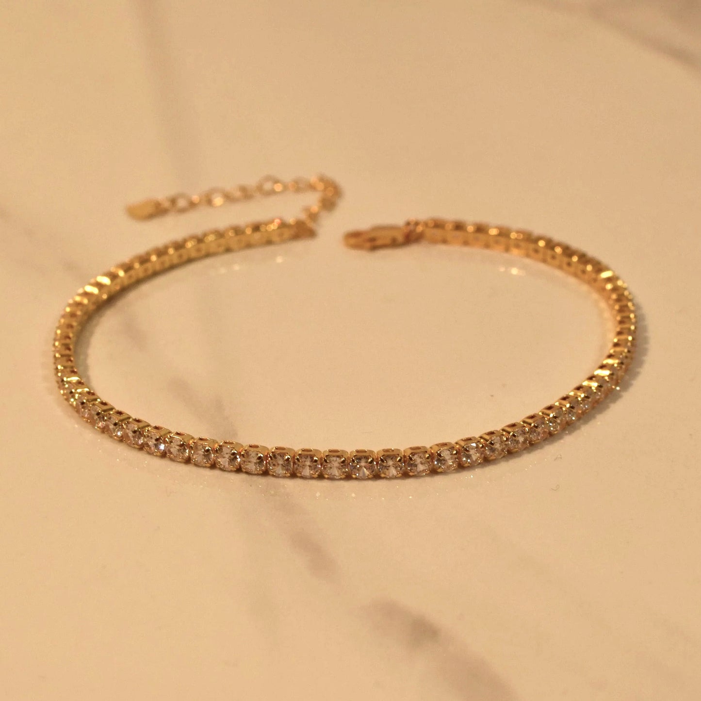 Tennis chain anklet gold