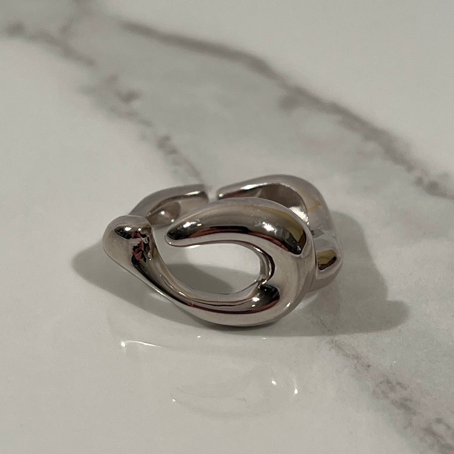 Odette abstract ring silver