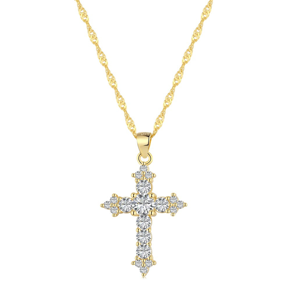 Lisette cross necklace gold