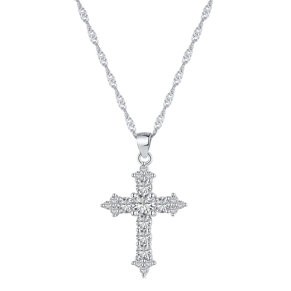 Lisette cross necklace silver