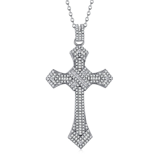 Gothic cross necklace silver