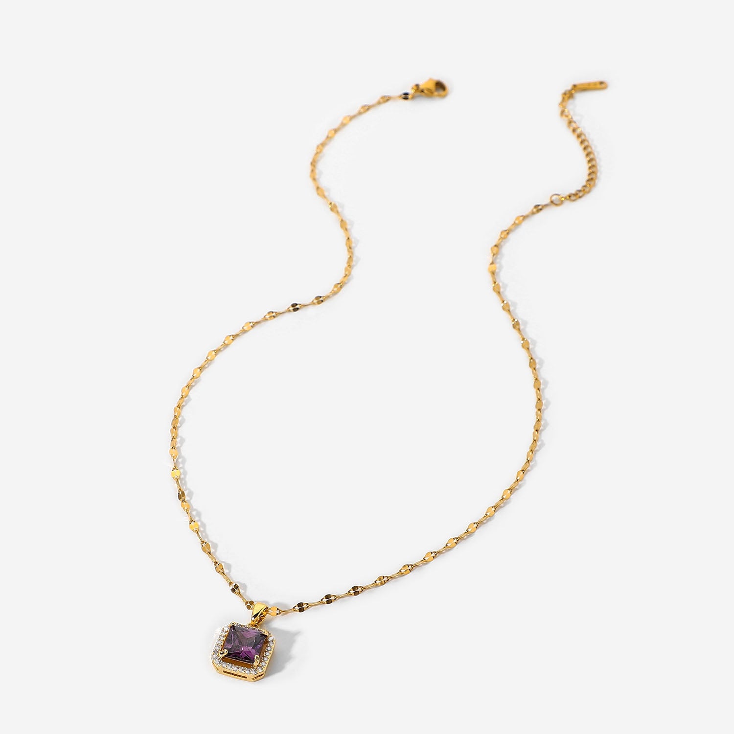 Cute Amethyst Crystal Gold Necklace-fb – JewelryByTm